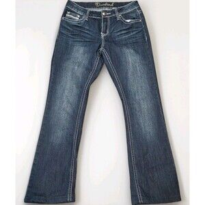 ND Weekend Womens Embellished Bootcut Jeans Size 8 Thick Stitch Y2K Cross Pocket